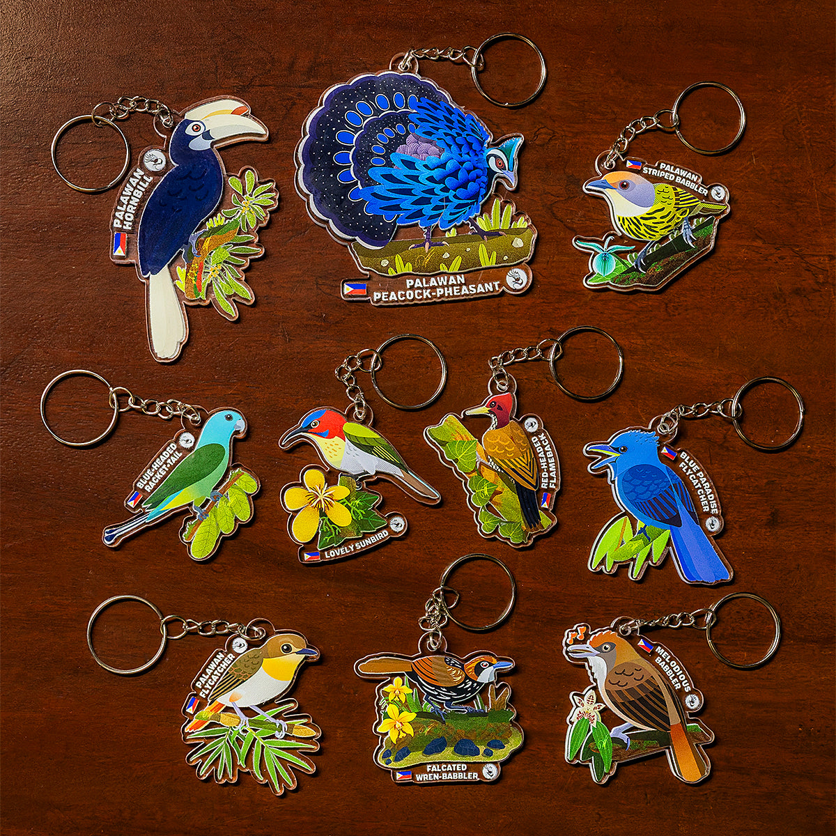 Endemic Birds of Palawan Keychains