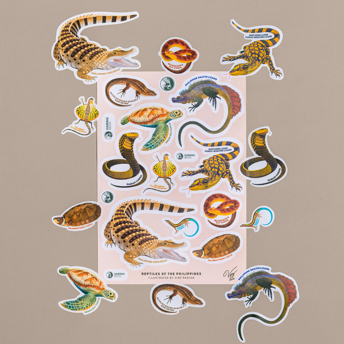 Reptiles of the Philippines Sticker Sheets